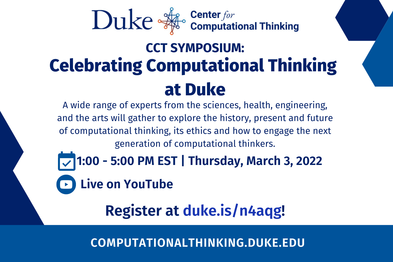 Banner for the CCT Symposium, displaying date, time, and registration link